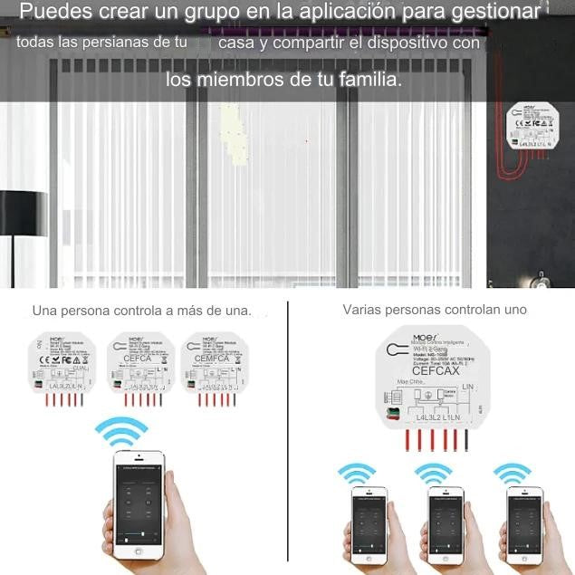 Módulo de persiana 2 canales RF 433MHz + Wi-Fi