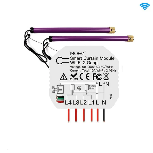 Módulo de persiana 2 canales RF 433MHz + Wi-Fi