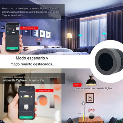 Interruptor de escena giratorio y pulsador Zigbee
