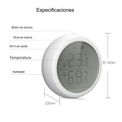 Sensor de temperatura y humedad con pantalla Zigbee